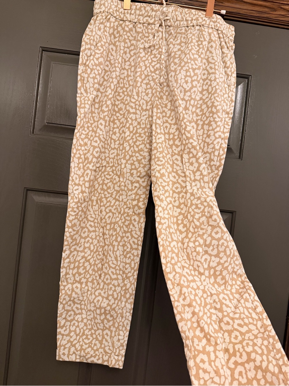 J. Crew Beige and White Leopard-Print Pants